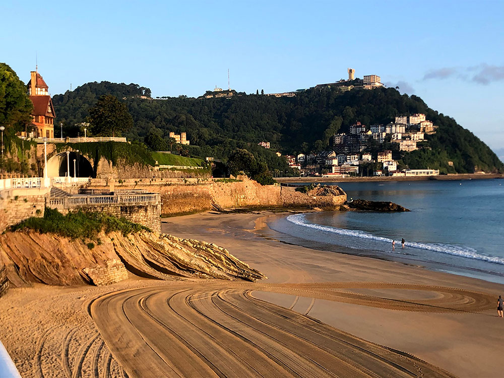 The pico del loro on la concha beach in San Sebastian