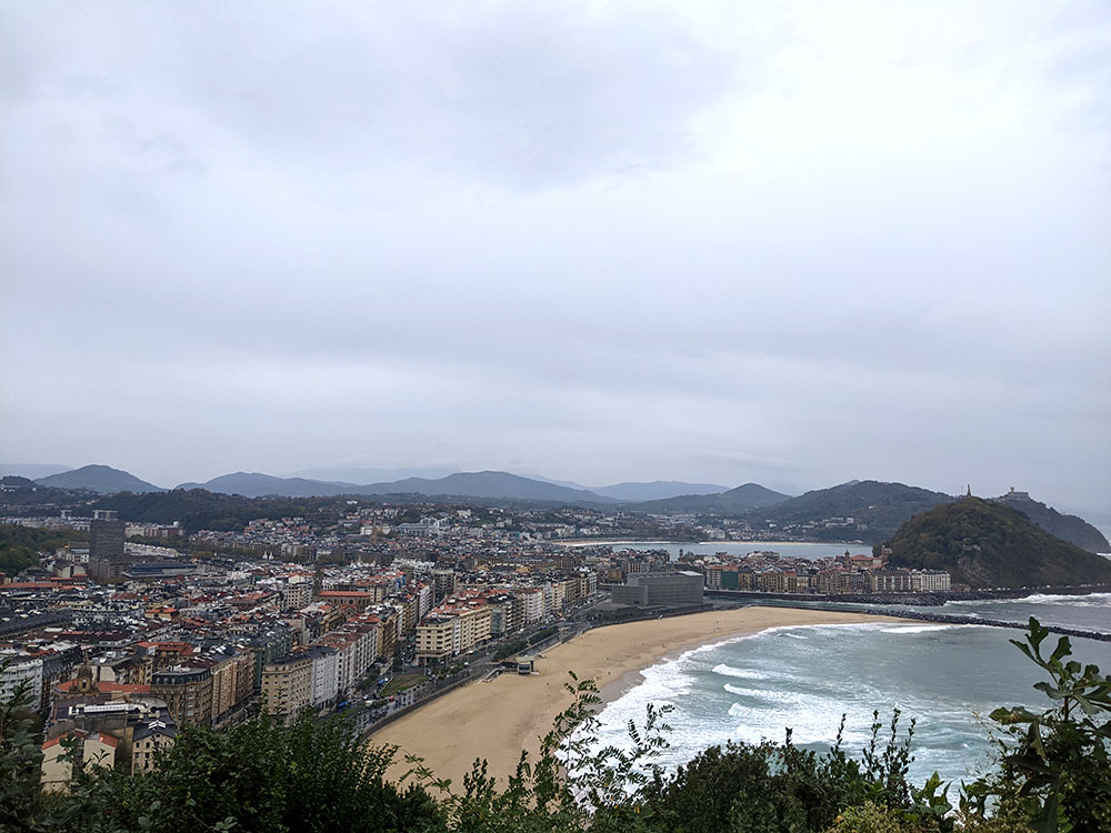 View over Gros and the Zurriola beach from Monte Ulia