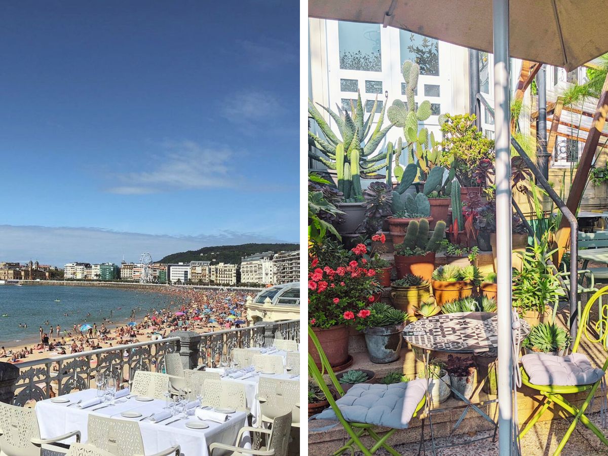 Restaurants with terraces in San Sebastian overlooking La Concha Bay