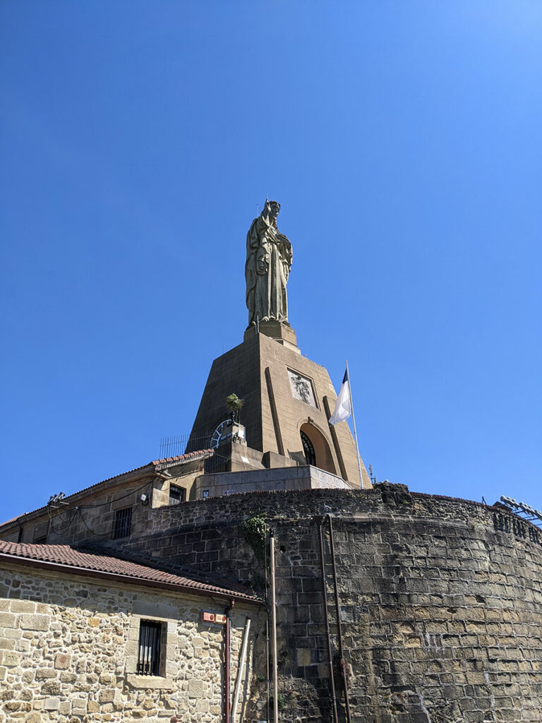 Statue at the top of Monte Urgull in San Sebastian, the Sagrado Corazón