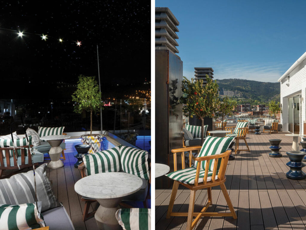 Rooftop terrace at Hotel Ercilla Bilbao