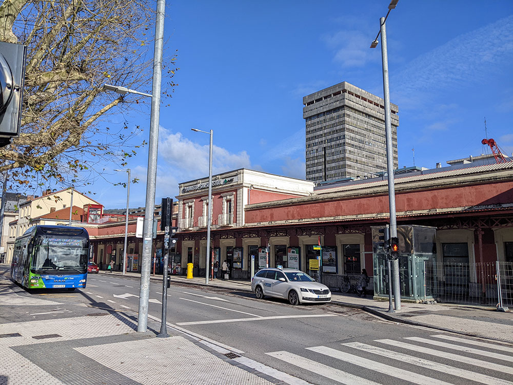 The outside of Donostia San Sebastian train station