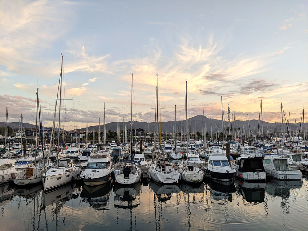 Boats parked up at the port of Hendaye France