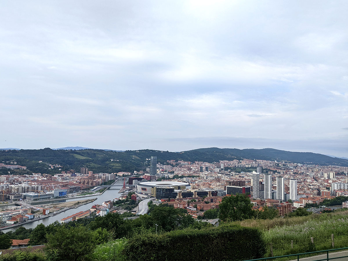 the skyline of Bilbao from the BBK festival