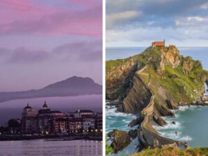 Honaarribia skyline during sunset and San Juan de